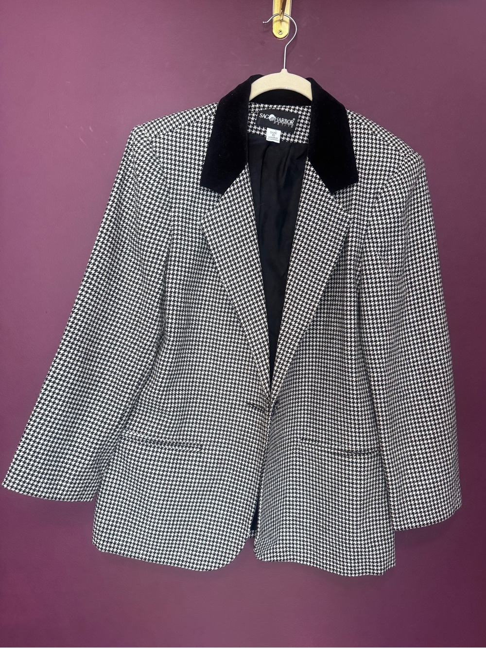 Vintage Sag Harbor Houndstooth Blazer
